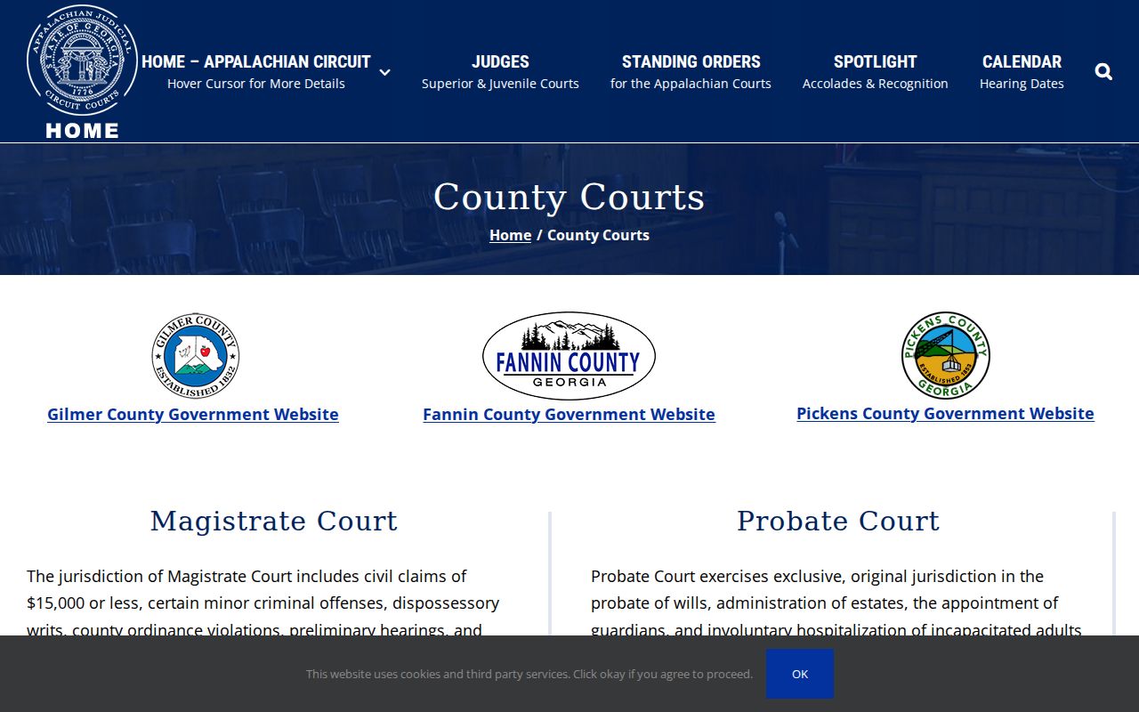 Appalachian Judicial Circuit county courts and Gilmer civil jurisdiction