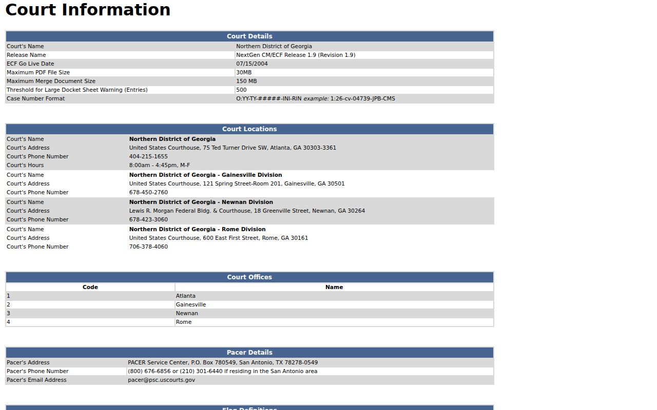 Northern District of Georgia CM ECF court information