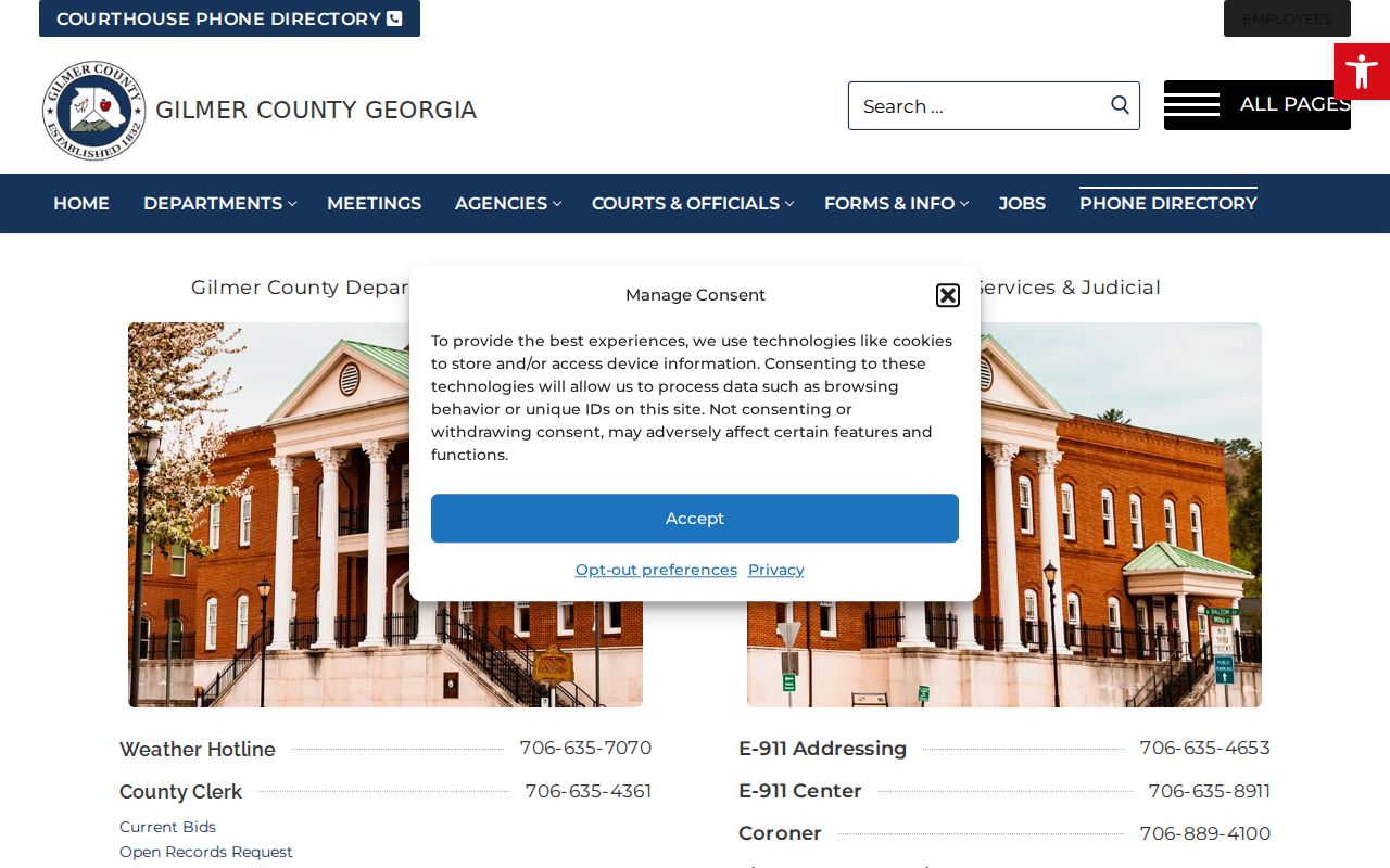 Gilmer County court docket courthouse phone directory