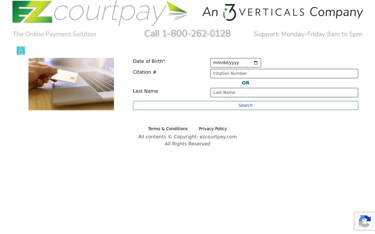 EZCourtPay fields for Gilmer County traffic ticket lookup